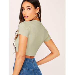 Fitted Crop Knit Top